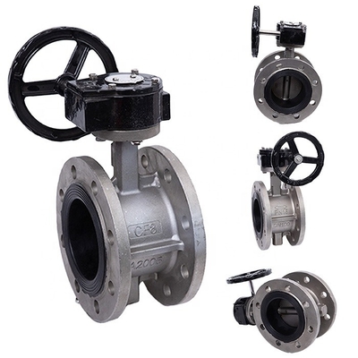 Valve à papillon de ligne moyenne en acier inoxydable D341X-16P pour DN40-300 à température normale