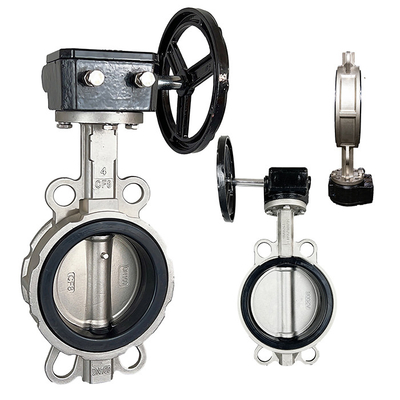 NBR EPDM étanchéité douce 304 en acier inoxydable Manche de turbine manuelle soupape papillon D71X-10/16P