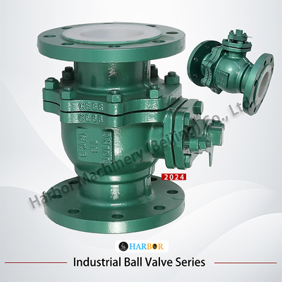 Valve à bille à flanche revêtue de PTFE Q41F46-16C pour les applications résistantes aux acides et aux alcalis