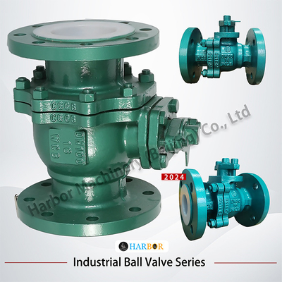 Valve à bille à flanche revêtue de PTFE Q41F46-16C pour les applications résistantes aux acides et aux alcalis