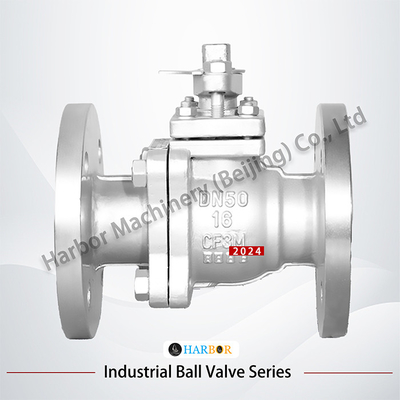Valve à bille argentée revêtue de PTFE Q41F46-16P Résistance à la corrosion Haute fiabilité