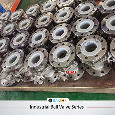 Valve à bille argentée revêtue de PTFE Q41F46-16P Résistance à la corrosion Haute fiabilité