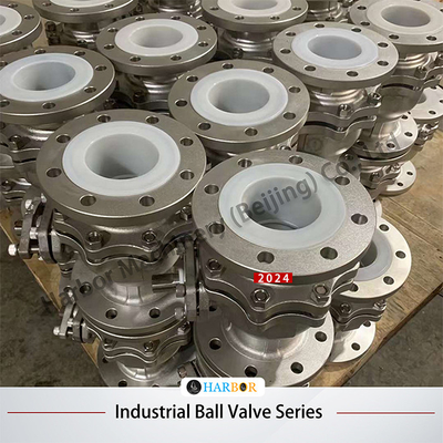 Valve à bille argentée revêtue de PTFE Q41F46-16P Résistance à la corrosion Haute fiabilité