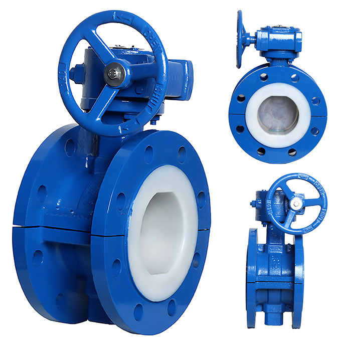 Turbine en acier fondu entièrement revêtue de PTFE Ventilateur papillon à flanc D341F46-16C pour l'industrie